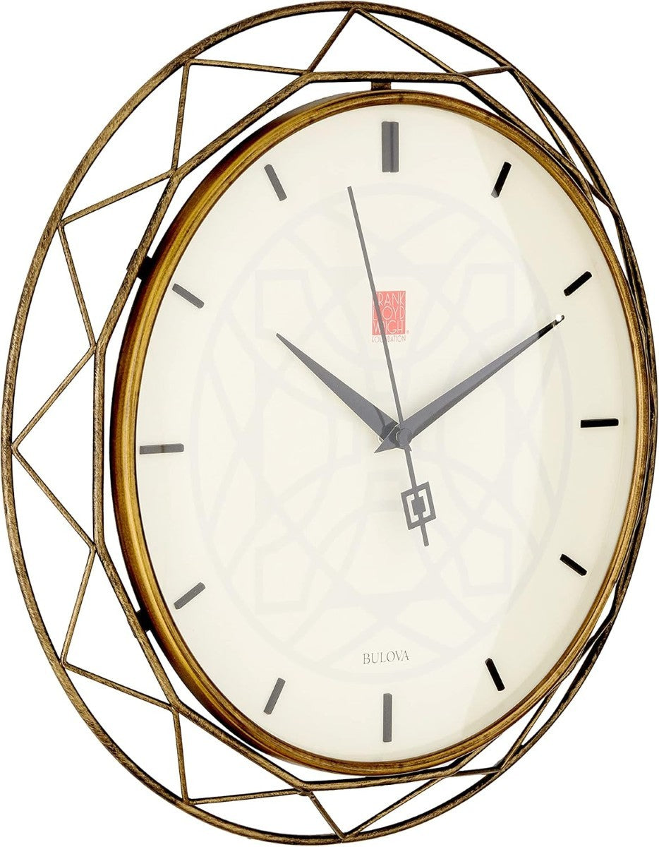 Bulova C4834 Luxfer Prism Frank Lloyd Wright Wall Clock