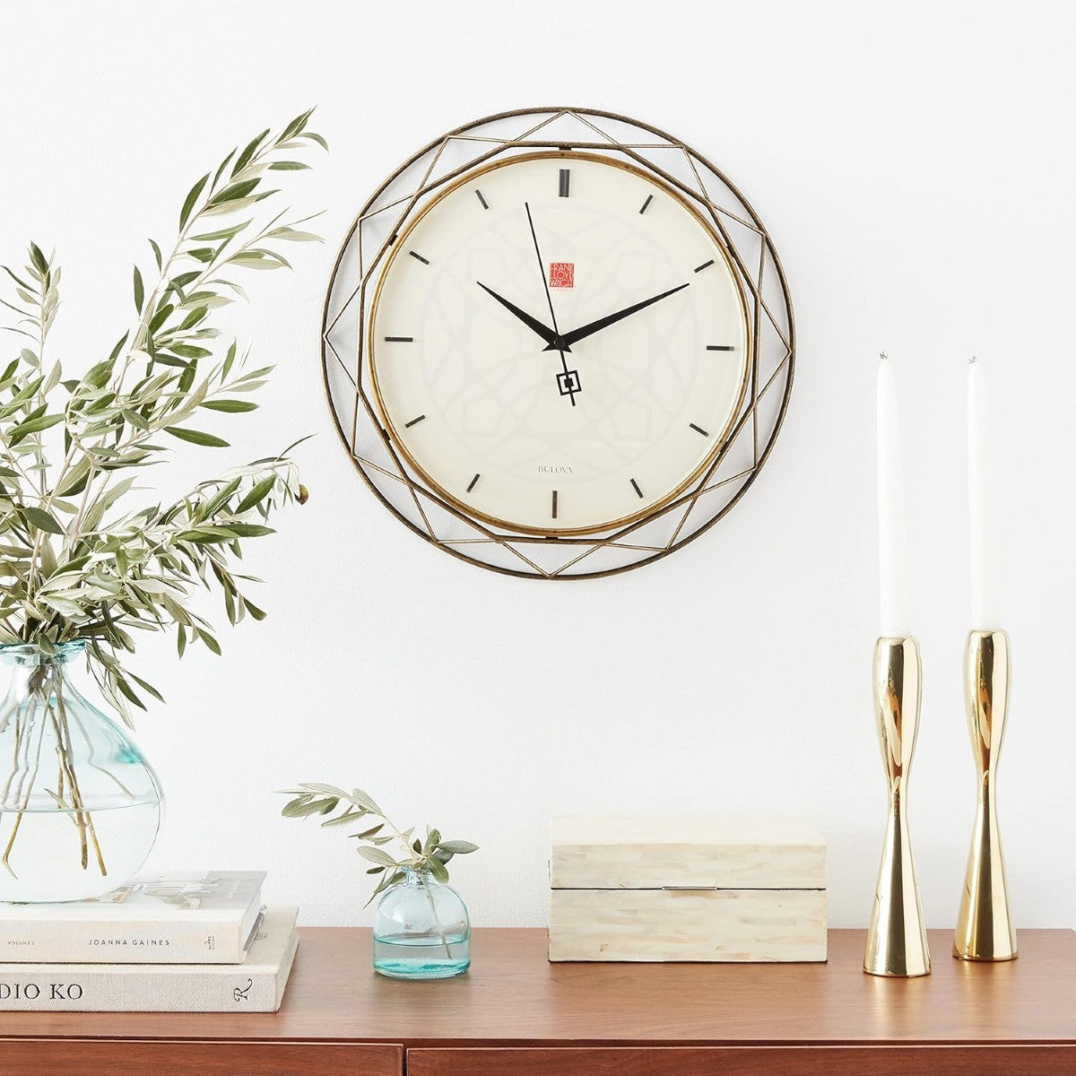 Bulova C4834 Luxfer Prism Frank Lloyd Wright Wall Clock