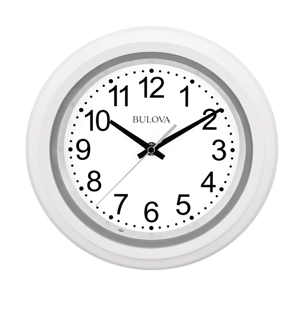 Bulova C4865 Night Vision Backlit Silent Sweep 10" Wall Clock