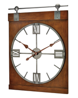 Bulova C4895 Estate Cherry Barn Sliding Door 33.5" Wall Clock