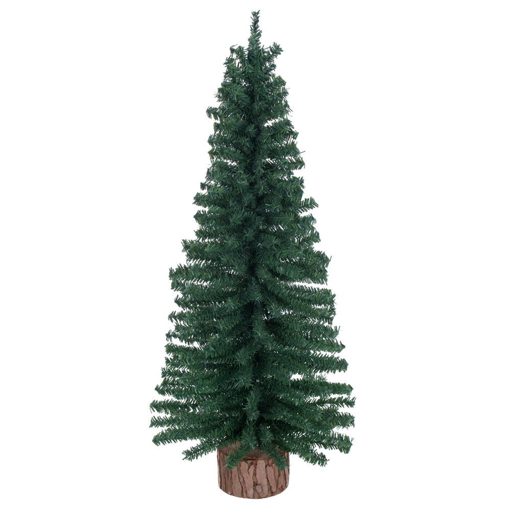 Vickerman Mini Pine Ariticial Christmas Tree with Wood Base, 2'