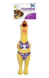 Charming Pets Barnyard Henrietta Squawker Dog Toy