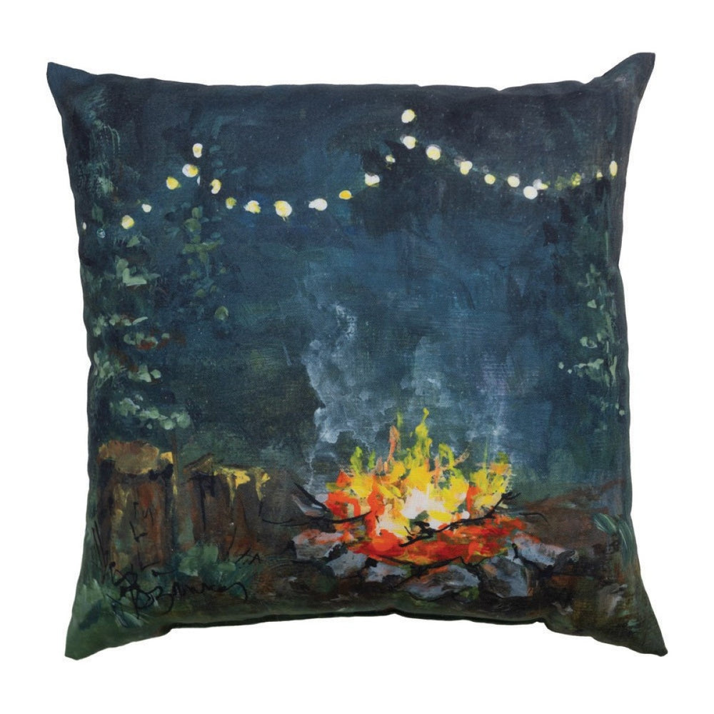 Campfire Climaweave Throw Pillow 18" x 18" By Rozanne Priebe