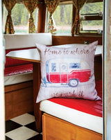 Camping Home Is Where We Park It Climaweave Throw Pillow 18" x 18" By Paul Brent