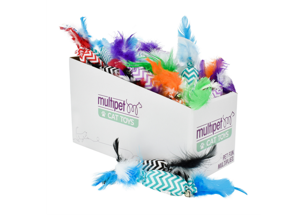 Multipet Candy Crackle with Feathers Cat Toys - 30-Count