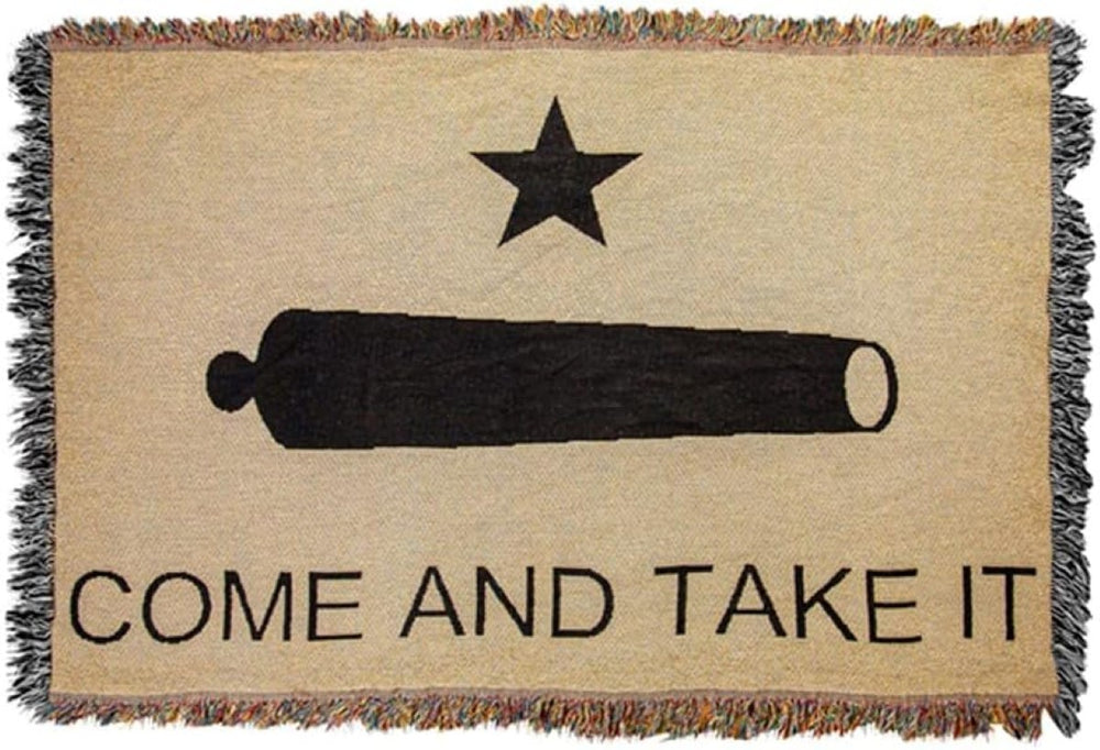 Come & Take It Tapestry Throw Blanket 52" x 34" By Manual Woodworkers & Weavers