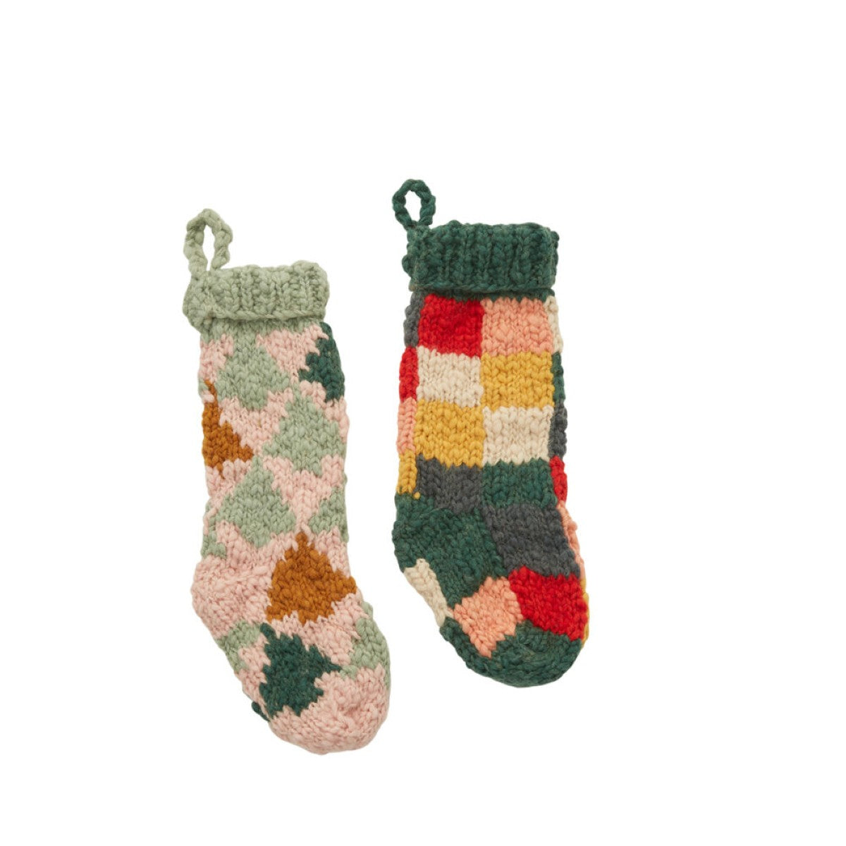 Cottage Stocking By Accent Decor (Checkered or Trees)