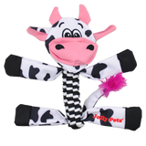 Flatheads Squeaky Plush Dog Toy - Cow / Small