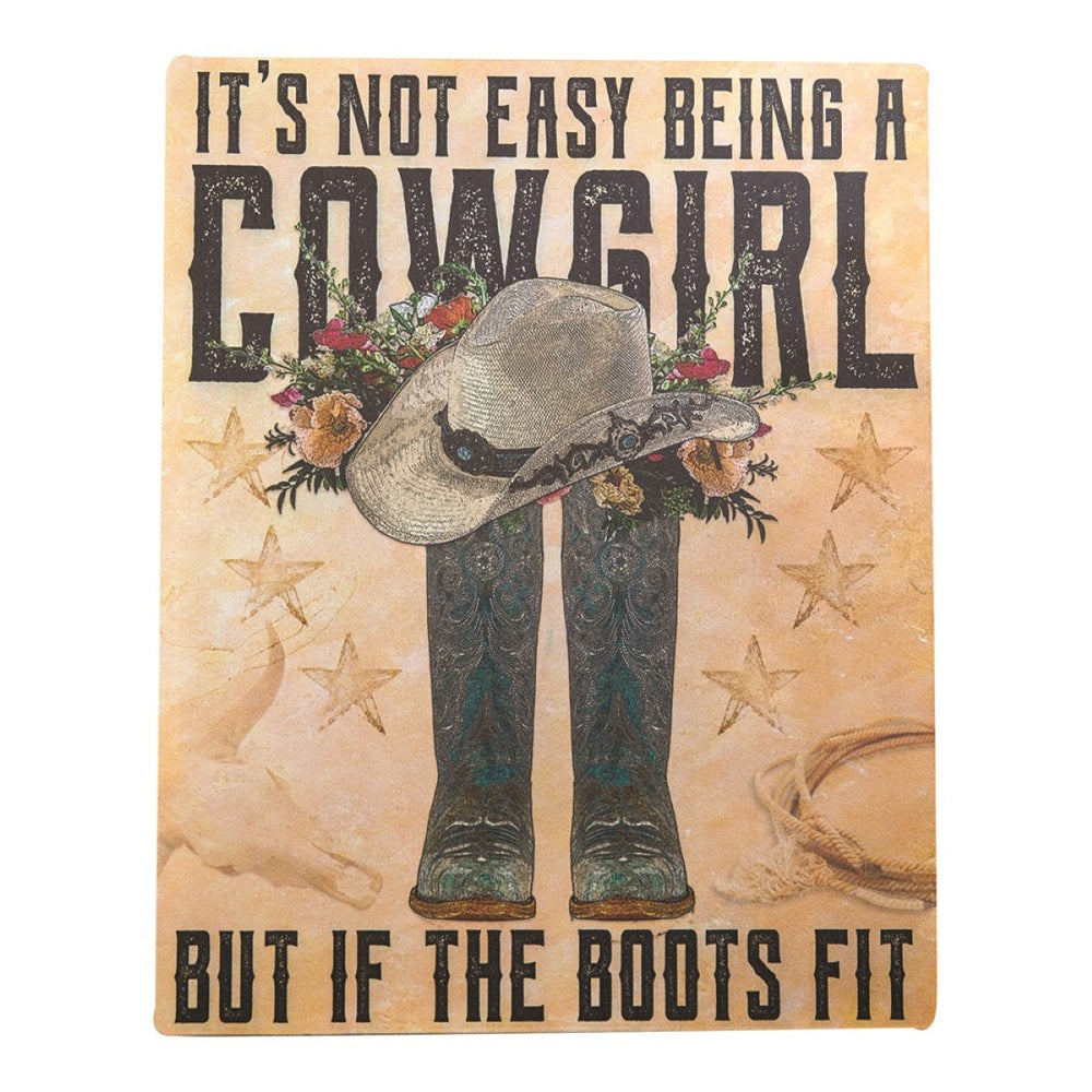 Cowgirl Boots Metal Sign 11.5" x 14.5" By Melody Hogan