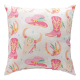 Cowgirl Club & Boots Climaweave Throw Pillow 18" x 18" By Veronique Charron