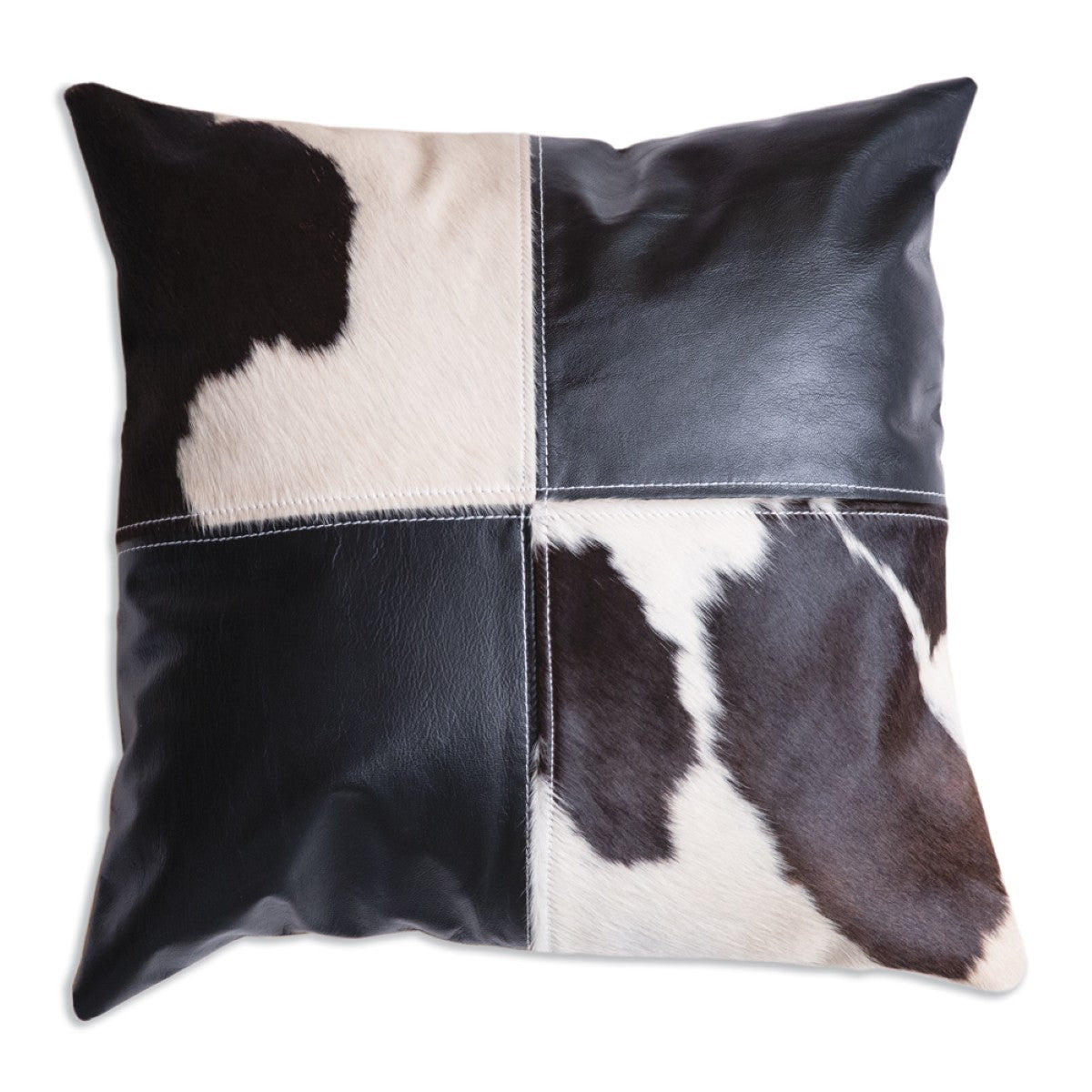 Cowhide and Leather Patch Throw Pillow By CTW Home Collection