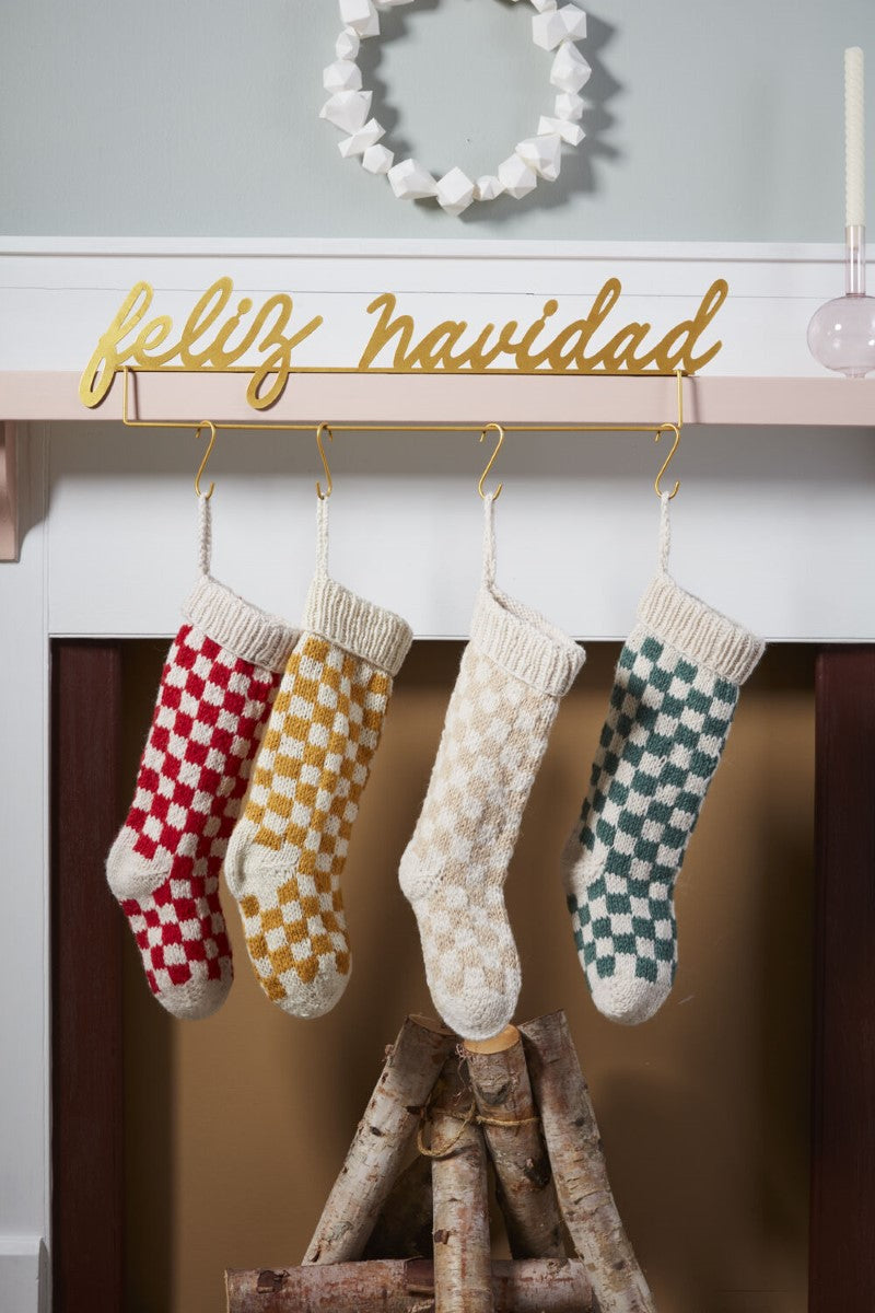 Damier Checkerboard Stocking By Accent Decor (Available in multiple colors)