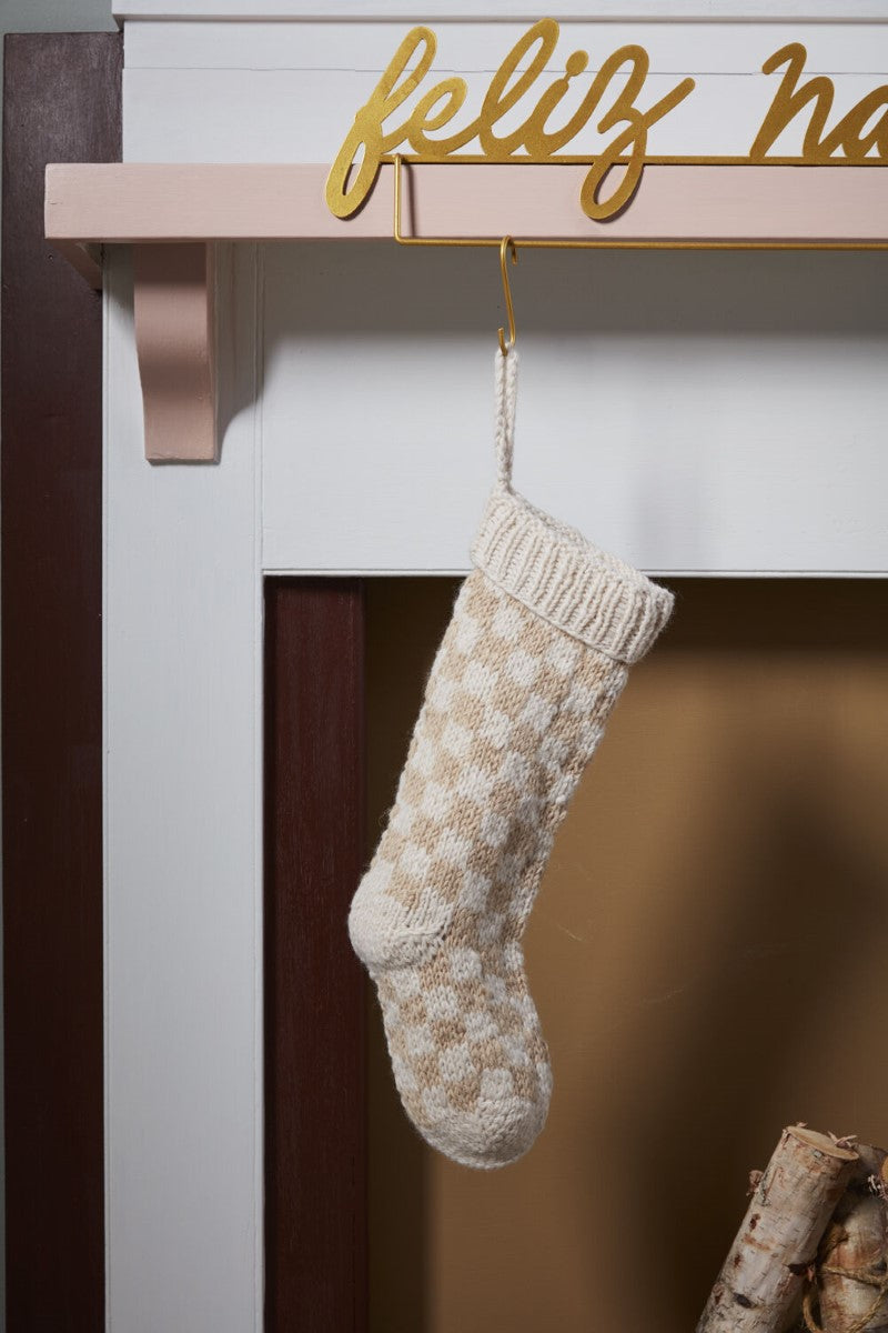 Damier Checkerboard Stocking By Accent Decor (Available in multiple colors)