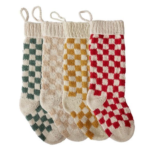 Accent Decor Damier Checkerboard Stocking By Accent Decor (Available in multiple colors)