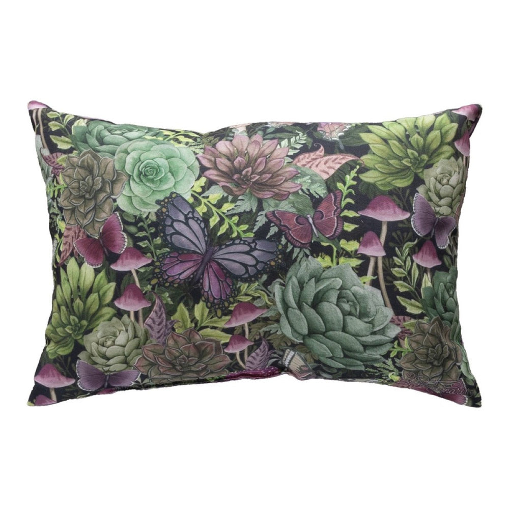 Dark Succulents Climaweave Throw Pillow 18" x 13" By Nicole Tamarin