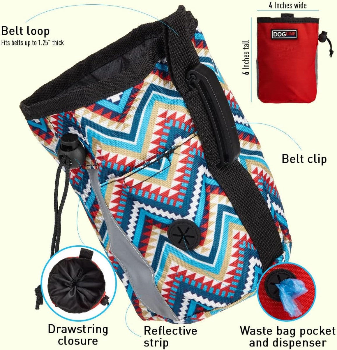 Dogline Beta Dog Treat Pouch with Adjustable Drawstring (Multiple styles available)