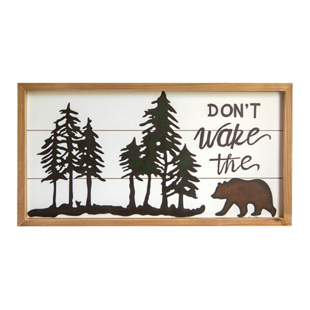 Don't Wake The Bear Wall Sign 23" x 12" By Manual Woodworkers & Weavers