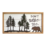 Don't Wake The Bear Wall Sign 23" x 12" By Manual Woodworkers & Weavers