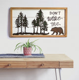 Don't Wake The Bear Wall Sign 23" x 12" By Manual Woodworkers & Weavers