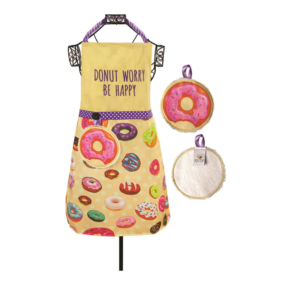 Don't Worry Be Happy Apron With Hand Towel Set 18" x 25" By Manual Woodworkers & Weavers