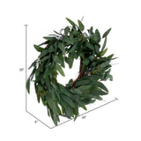 Vickerman Artificial Green Seeded Willow Eucalyptus Wreath
