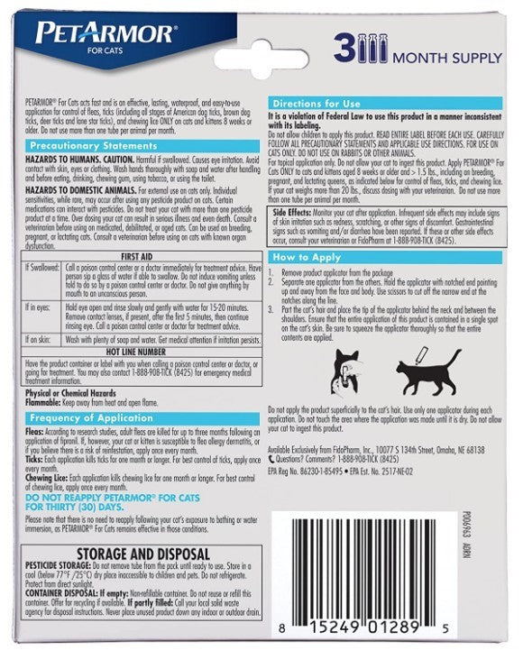 PetArmor Flea and Tick Treatment for Cats (Over 1.5 Pounds) - 3 count