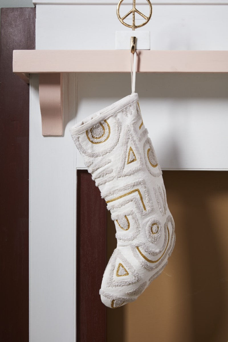 Embroidered Polygon Stocking By Accent Decor