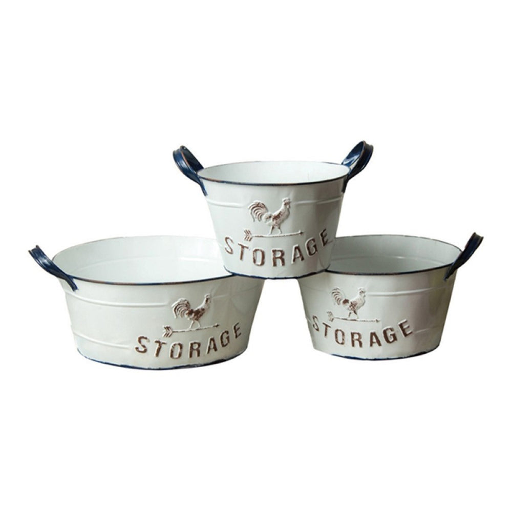 Farmhouse Enamel Pot Assortment (Set of 3) By Manual Woodworkers & Weavers