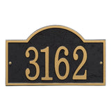 Whitehall Fast & Easy Arch House Numbers 1-Line Personalized Address Plaque - Black/Gold