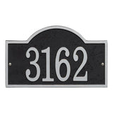 Whitehall Fast & Easy Arch House Numbers 1-Line Personalized Address Plaque - Black/Silver