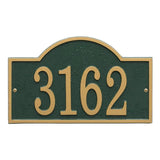 Whitehall Fast & Easy Arch House Numbers 1-Line Personalized Address Plaque - Green/Gold