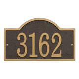 Whitehall Fast & Easy Arch House Numbers 1-Line Personalized Address Plaque - Bronze/Gold