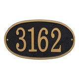 Whitehall Fast & Easy Oval House Numbers 1-Line Personalized Address Plaque - Black/Gold