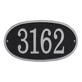 Whitehall Fast & Easy Oval House Numbers 1-Line Personalized Address Plaque - Black/Silver