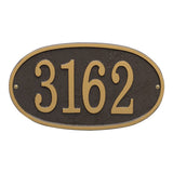 Whitehall Fast & Easy Oval House Numbers 1-Line Personalized Address Plaque - Bronze/Gold
