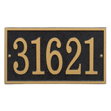 Whitehall Fast & Easy Rectangle House Numbers 1-Line Personalized Address Plaque - Black/Gold