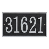 Whitehall Fast & Easy Rectangle House Numbers 1-Line Personalized Address Plaque - Black/Silver