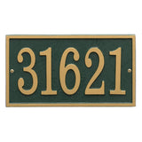 Whitehall Fast & Easy Rectangle House Numbers 1-Line Personalized Address Plaque - Green/Gold