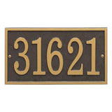 Whitehall Fast & Easy Rectangle House Numbers 1-Line Personalized Address Plaque - Bronze/Gold