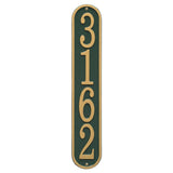 Whitehall Fast & Easy Vertical House Numbers 1-Line Personalized Address Plaque - Green/Gold