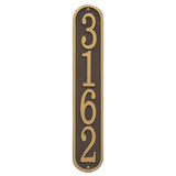Whitehall Fast & Easy Vertical House Numbers 1-Line Personalized Address Plaque - Bronze/Gold