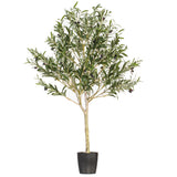 Vickerman Artificial Green Olive Tree in Pot, 4'