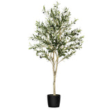 Vickerman Artificial Green Olive Tree in Pot, 5'