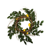 Vickerman Artificial Green and Yellow Salal Leaf Lemon Wreath