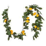 Vickerman Artificial Green and Yellow Salal Leaf Lemon Garland, 6'