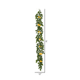 Vickerman Artificial Green and Yellow Salal Leaf Lemon Garland