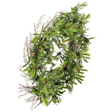 Vickerman 24" Artificial Green Olive Leaf Wreath