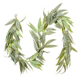 Vickerman Artificial Green Muddy White Willow Garland, 72"