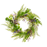 Vickerman Artificial Green/Purple Maytime Wreath, 24"