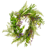Vickerman Artificial Green/Purple Maytime Wreath
